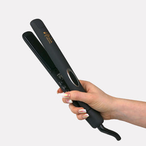 Aria - Stand Out 1” Black Infrared Ceramic Hair Straightener / Flat Iron